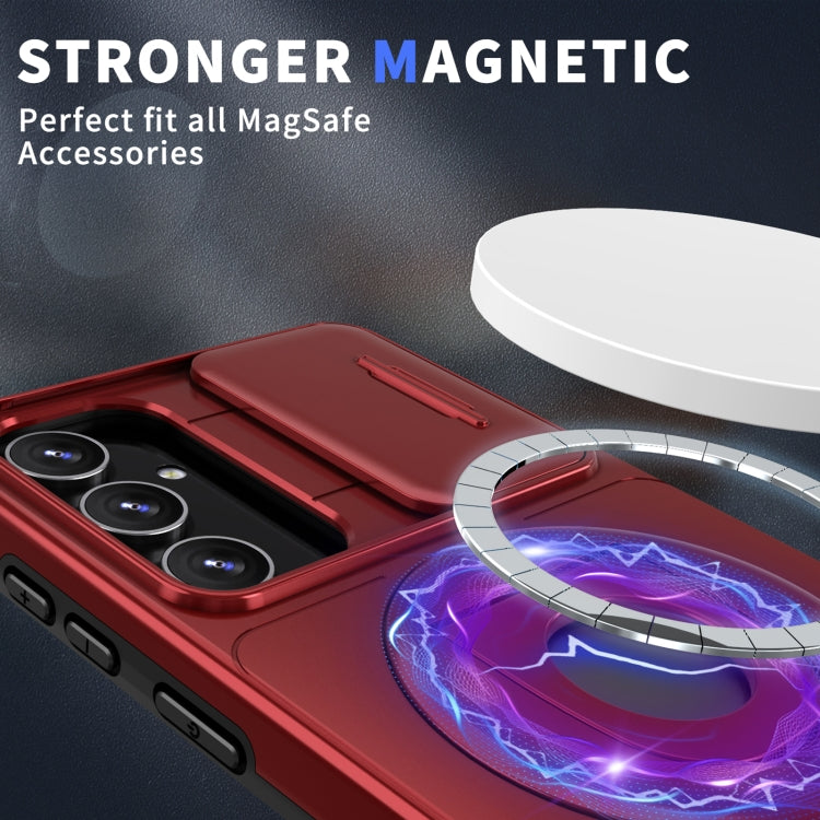For Samsung Galaxy S23 5G Camshield MagSafe Ring Holder Armor Phone Case(Red) - Galaxy S23 5G Cases by PMC TechLife | Online Shopping South Africa | PMC TechLife
