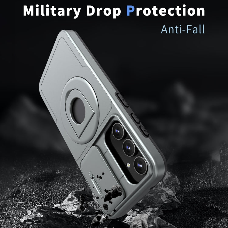 For Samsung Galaxy S23 5G Camshield MagSafe Ring Holder Armor Phone Case(Titanium Grey) - Galaxy S23 5G Cases by PMC TechLife | Online Shopping South Africa | PMC TechLife