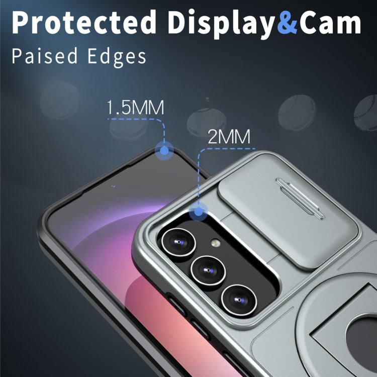 For Samsung Galaxy S23 5G Camshield MagSafe Ring Holder Armor Phone Case(Titanium Grey) - Galaxy S23 5G Cases by PMC TechLife | Online Shopping South Africa | PMC TechLife