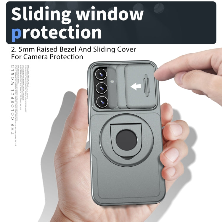 For Samsung Galaxy S23 5G Camshield MagSafe Ring Holder Armor Phone Case(Titanium Grey) - Galaxy S23 5G Cases by PMC TechLife | Online Shopping South Africa | PMC TechLife
