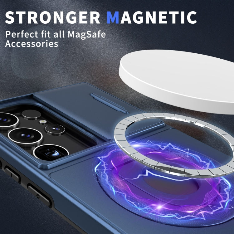 For Samsung Galaxy S22 Ultra 5G Camshield MagSafe Ring Holder Armor Phone Case(Blue) - free shipping - PMC TechLife - Order now!