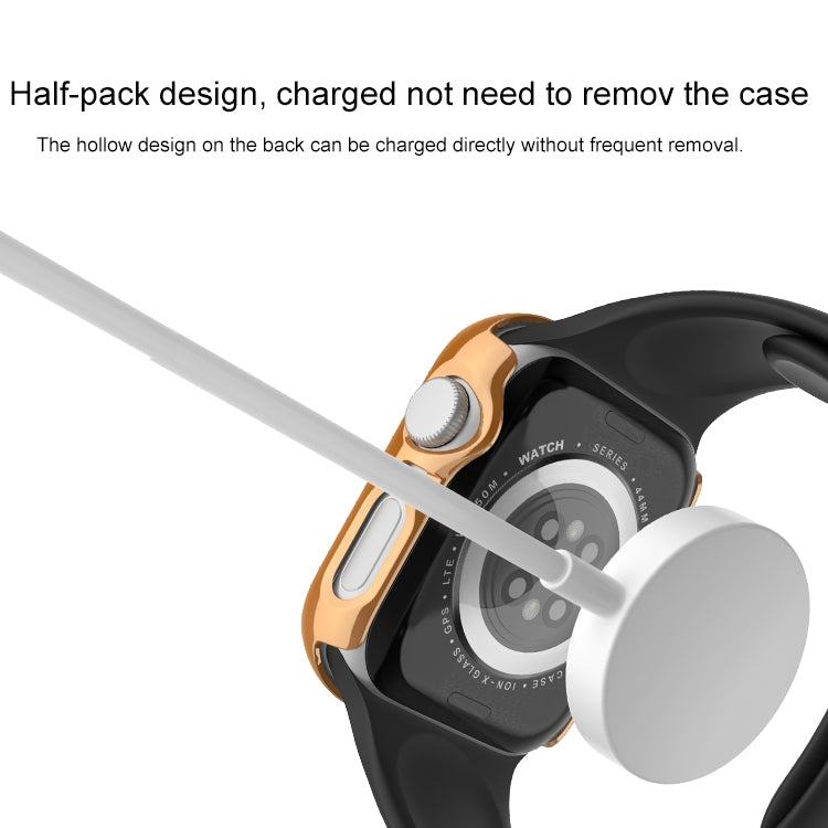 For Apple Watch Series 6 / 5 / 4 / SE 44mm Plating Row Diamond Hollow PC Watch Case(Rose Gold) - free shipping - PMC TechLife - Order now!