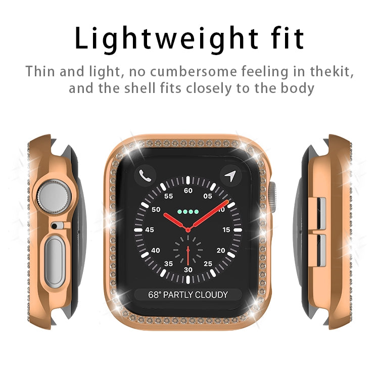 For Apple Watch Series 6 / 5 / 4 / SE 40mm Plating Row Diamond PC Watch Case with Film(Black) - free shipping - PMC TechLife - Order now!