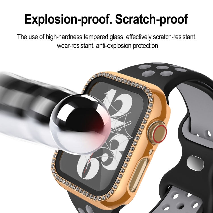 For Apple Watch Series 3 / 2 / 1 38mm Plating Row Diamond PC Watch Case with Film(Black) - free shipping - PMC TechLife - Order now!