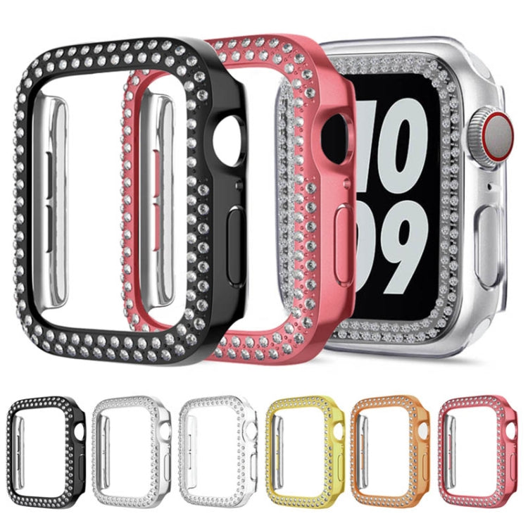 For Apple Watch Series 6 / 5 / 4 / SE 40mm Plating Dual-Row Diamond Hollow PC Watch Case(Black) - free shipping - PMC TechLife - Order now!