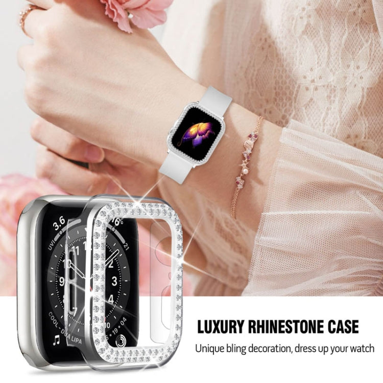 For Apple Watch Series 6 / 5 / 4 / SE 40mm Plating Dual-Row Diamond Hollow PC Watch Case(Black) - free shipping - PMC TechLife - Order now!