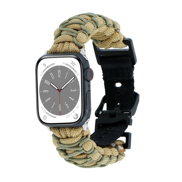 For Apple Watch SE 2022 40mm Dual-layer Braided Paracord Buckle Watch Band(Khaki Army Green) - free shipping - PMC TechLife - Order now!