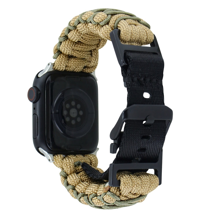 For Apple Watch SE 2022 40mm Dual-layer Braided Paracord Buckle Watch Band(Khaki Army Green) - free shipping - PMC TechLife - Order now!