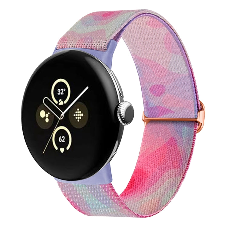 For Google Pixel Watch 2 / Pixel Watch Painted Colorful Nylon Watch Band(Purple Blue) - free shipping - PMC TechLife - Order now!