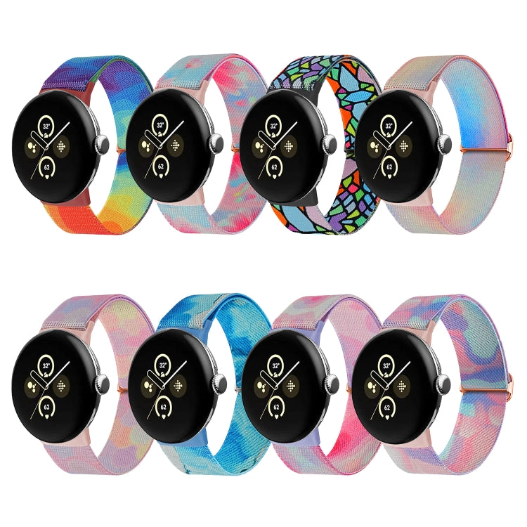 For Google Pixel Watch 2 / Pixel Watch Painted Colorful Nylon Watch Band(Purple Blue) - free shipping - PMC TechLife - Order now!