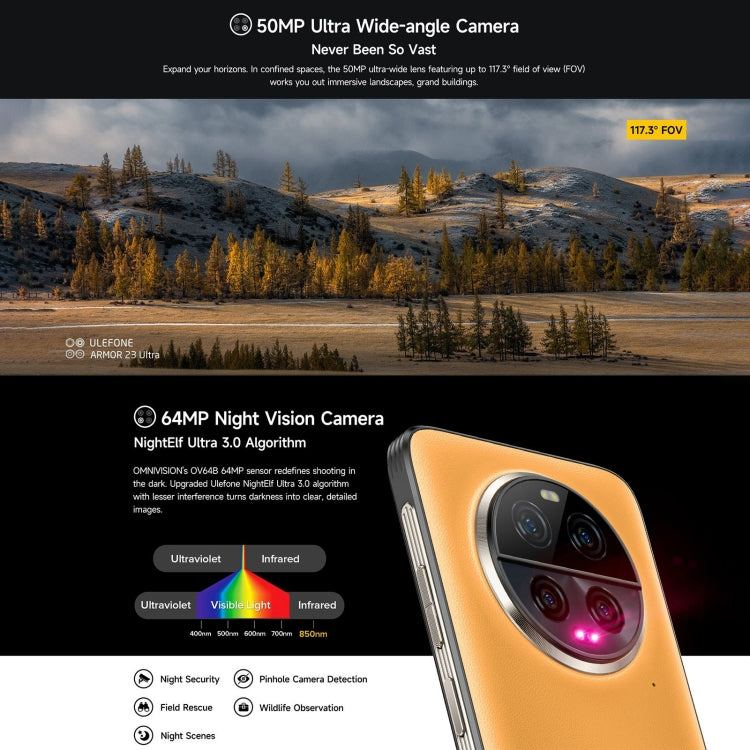 Ulefone Armor 23 Ultra Rugged Phone, 12GB+512GB, 6.78 inch Android 13 MediaTek Dimensity 8020 Octa Core up to 2.6GHz, Network: 5G, NFC, OTG, Satellite Messaging(Umbra Orange) - free shipping - PMC TechLife - Order now!