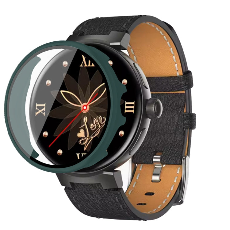 For Aigo GTV2 PC + Tempered Film Integrated Watch Protective Case(Dark Green) - Watch Case by PMC TechLife | Online Shopping South Africa | PMC TechLife