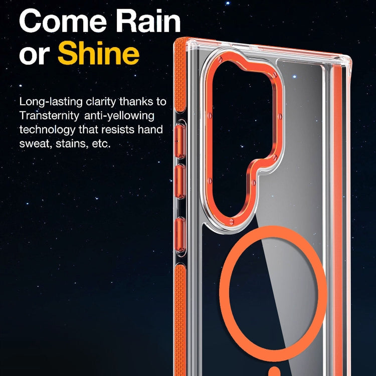 For Samsung Galaxy S24 Ultra 5G Dual-Color Clear Acrylic Hybrid TPU MagSafe Phone Case(Grey) - Galaxy S24 Ultra 5G Cases by PMC TechLife | Online Shopping South Africa | PMC TechLife