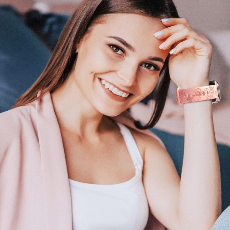 For Apple Watch Series 2 42mm Butterfly Flower Embossed Silicone Watch Band(Retro Rose) - Watch Bands by PMC TechLife | Online Shopping South Africa | PMC TechLife