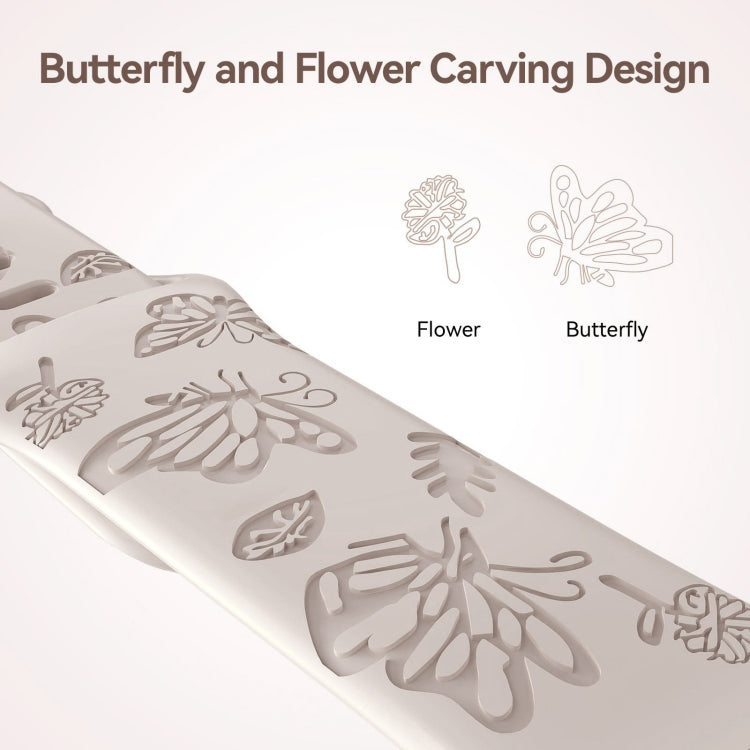 For Apple Watch 38mm Butterfly Flower Embossed Silicone Watch Band(Starlight) - Watch Bands by PMC TechLife | Online Shopping South Africa | PMC TechLife