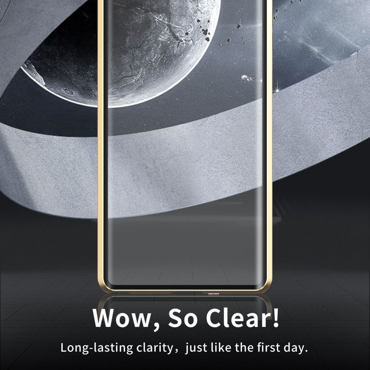 For Samsung Galaxy S22 Ultra 5G MagSafe Magnetic HD Frosted Tempered Glass Holder Phone Case(Gold) - Galaxy S22 Ultra 5G Cases by PMC TechLife | Online Shopping South Africa | PMC TechLife