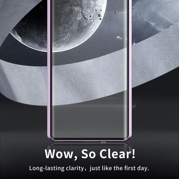 For Samsung Galaxy S24 Ultra 5G MagSafe Magnetic HD Frosted Tempered Glass Holder Phone Case(Purple) - Galaxy S24 Ultra 5G Cases by PMC TechLife | Online Shopping South Africa | PMC TechLife