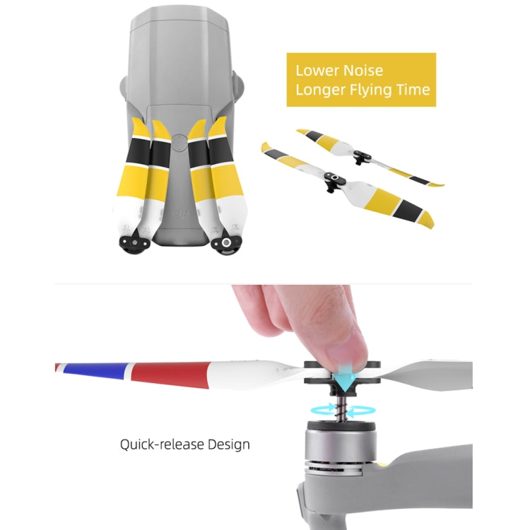 2 Pairs Sunnylife 7238F-3C For DJI Mavic Air 2 Double-sided Three-color Low Noise Quick-release Propellers(Red Blue White) - DIY Propeller by PMC TechLife | Online Shopping South Africa | PMC TechLife | Buy Now Pay Later Mobicred