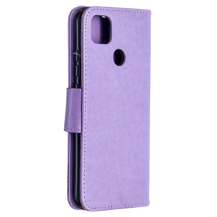 For Xiaomi Redmi 9C Two Butterflies Embossing Pattern Horizontal Flip Leather Case with Holder & Card Slot & Wallet & Lanyard(Purple) - free shipping - PMC TechLife - Order now!
