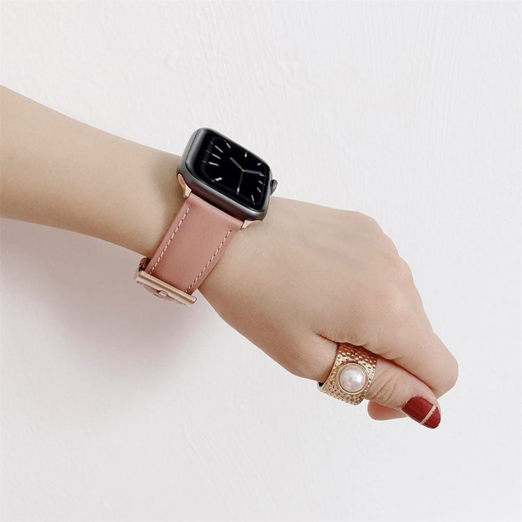 For Apple Watch Series 9&8&7 41mm / SE 3&SE 2&6&SE&5&4 40mm / 3&2&1 38mm V Tail Style Stitching Leather Watch Band(Grey) - Watch Bands by PMC TechLife | Online Shopping South Africa | PMC TechLife | Buy Now Pay Later Mobicred