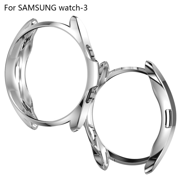 For Samsung Galaxy Watch 3 41mm Electroplating Hollow Half-pack TPU Protective Case(Silver) - Watch Cases by ENKAY | Online Shopping South Africa | PMC TechLife | Buy Now Pay Later Mobicred