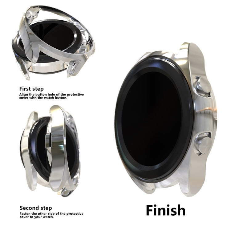 For Samsung Galaxy Watch 3 41mm Electroplating Hollow Half-pack TPU Protective Case(Silver) - Watch Cases by ENKAY | Online Shopping South Africa | PMC TechLife | Buy Now Pay Later Mobicred