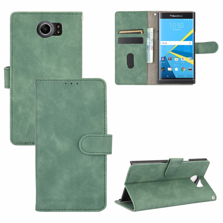 For BlackBerry Priv Solid Color Skin Feel Magnetic Buckle Horizontal Flip Calf Texture PU Leather Case with Holder & Card Slots & Wallet(Green) - More Brand by PMC TechLife | Online Shopping South Africa | PMC TechLife | Buy Now Pay Later Mobicred