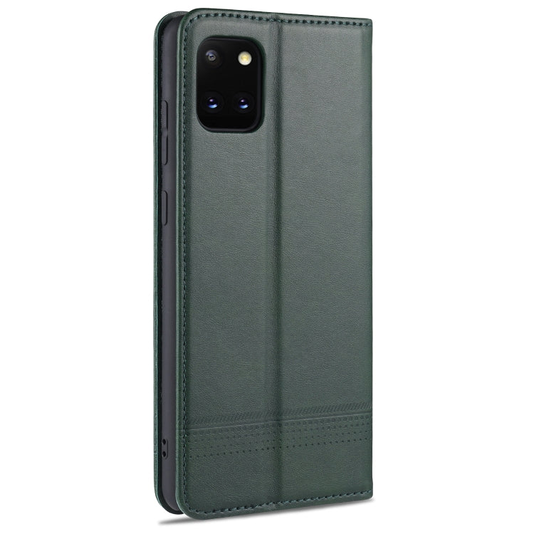 For Samsung Galaxy Note 10 Lite AZNS Magnetic Calf Texture Horizontal Flip Leather Case with Card Slots & Holder & Wallet(Dark Green) - free shipping - PMC TechLife - Order now!