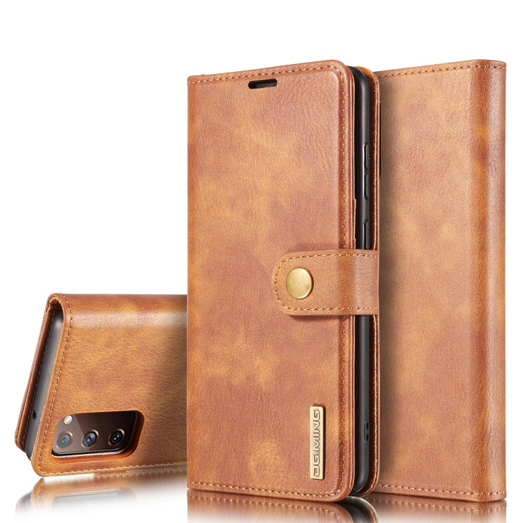 For Samsung Galaxy S20 FE DG.MING Crazy Horse Texture Flip Detachable Magnetic Leather Case with Holder & Card Slots & Wallet(Brown) - free shipping - PMC TechLife - Order now!