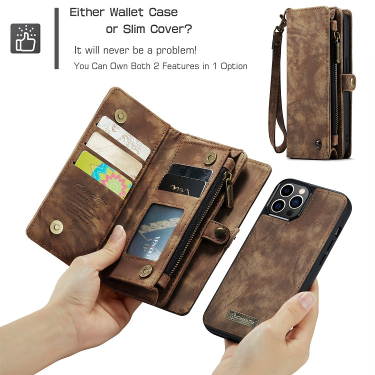 For iPhone 12 / 12 Pro CaseMe-008 Detachable Multifunctional Wallet Leather Phone Case (Brown) - free shipping - PMC TechLife - Order now!