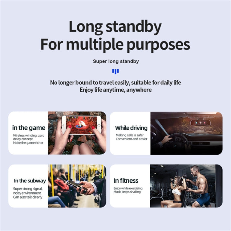 ME-3 Bluetooth 5.0 Business Style Touch Switch Bluetooth Earphone(Purple) - Bluetooth Earphone by PMC TechLife | Online Shopping South Africa | PMC TechLife