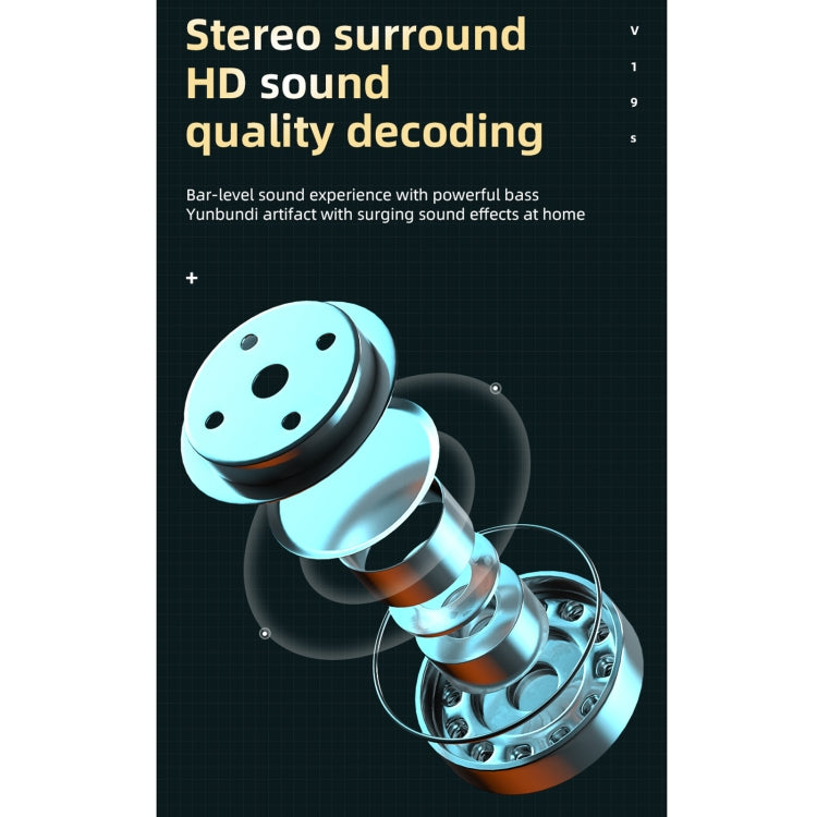 V19S Bluetooth 5.0 Business Style Fingerprint Touch Bluetooth Earphone(Blue) - Bluetooth Earphone by PMC TechLife | Online Shopping South Africa | PMC TechLife