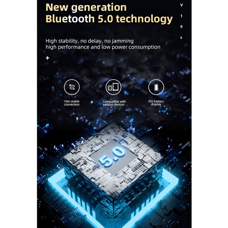 V19S Bluetooth 5.0 Business Style Fingerprint Touch Bluetooth Earphone(Pink) - Bluetooth Earphone by PMC TechLife | Online Shopping South Africa | PMC TechLife