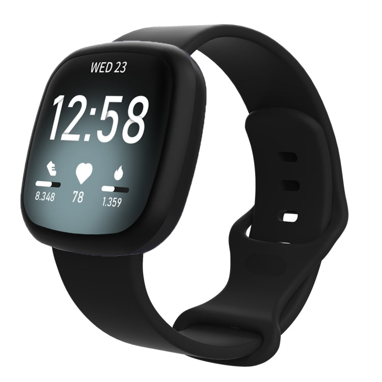 For Fitbit Versa 4 / Versa 3 / Sense 2 / Sense Silicone Watch Band, Size: L(Black) - Watch Bands by PMC TechLife | Online Shopping South Africa | PMC TechLife | Buy Now Pay Later Mobicred