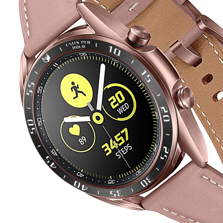 For Samsung Galaxy Watch 3 41mm Smart Watch Steel Bezel Ring, A Version(Black Ring White Letter) - Watch Cases by ENKAY | Online Shopping South Africa | PMC TechLife | Buy Now Pay Later Mobicred