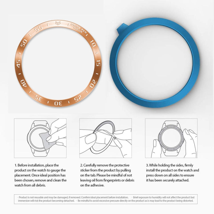 For Samsung Galaxy Watch 3 41mm Smart Watch Steel Bezel Ring, A Version(Rose Gold Ring White Letter) - Watch Cases by ENKAY | Online Shopping South Africa | PMC TechLife | Buy Now Pay Later Mobicred