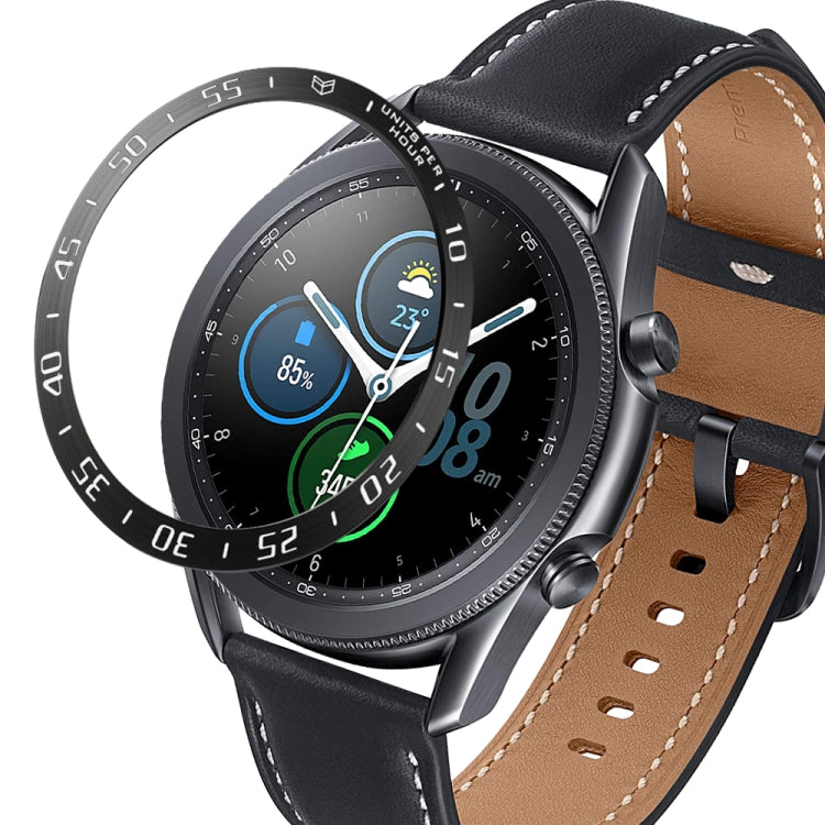 For Samsung Galaxy Watch 3 45mm Smart Watch Steel Bezel Ring, A Version(Black Ring White Letter) - Watch Cases by ENKAY | Online Shopping South Africa | PMC TechLife | Buy Now Pay Later Mobicred