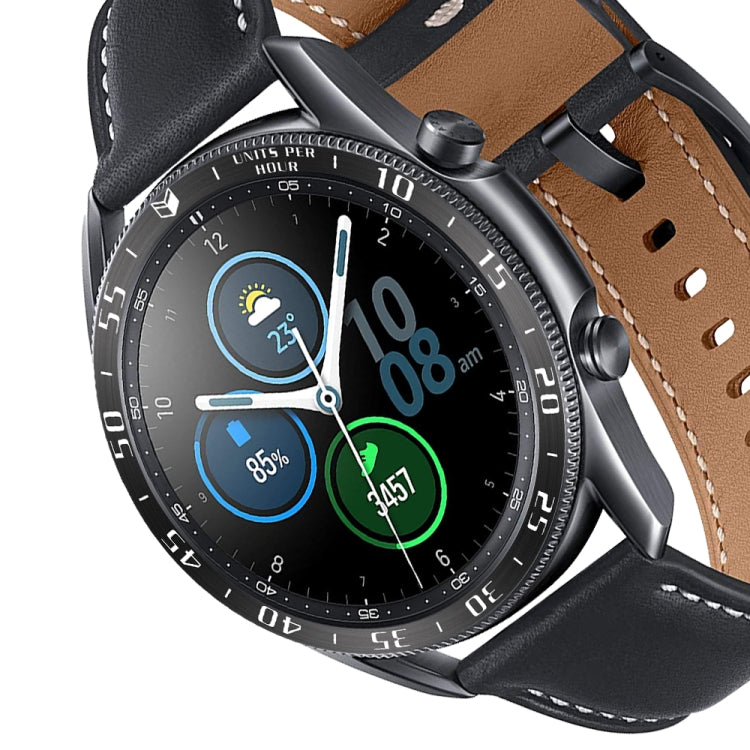 For Samsung Galaxy Watch 3 45mm Smart Watch Steel Bezel Ring, A Version(Black Ring White Letter) - Watch Cases by ENKAY | Online Shopping South Africa | PMC TechLife | Buy Now Pay Later Mobicred