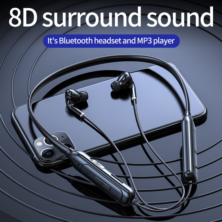 M60 8D Surround Sound Wireless Neck-mounted 5.1 Bluetooth Earphone Support TF Card MP3 Mode(White) - Neck-mounted Earphone by PMC TechLife | Online Shopping South Africa | PMC TechLife