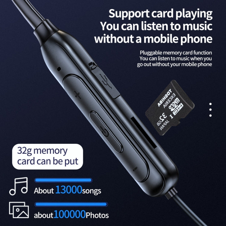 M60 8D Surround Sound Wireless Neck-mounted 5.1 Bluetooth Earphone Support TF Card MP3 Mode(White) - Neck-mounted Earphone by PMC TechLife | Online Shopping South Africa | PMC TechLife