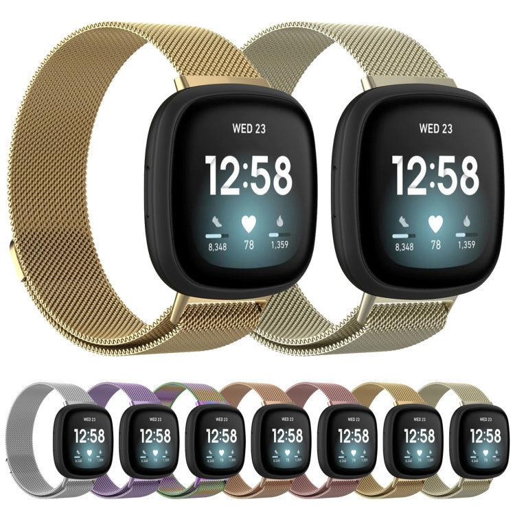 For Fitbit Versa 3 Milanese  Watch Band, Size:S 202mm(Blue) - free shipping - PMC TechLife - Order now!