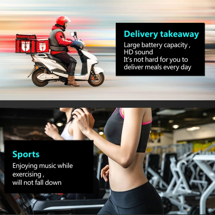 F910 Bluetooth 5.0 Hanging Ear Style Dual Mic Noise Cancelling Bluetooth Earphone(Black Blue) - Bluetooth Earphone by PMC TechLife | Online Shopping South Africa | PMC TechLife