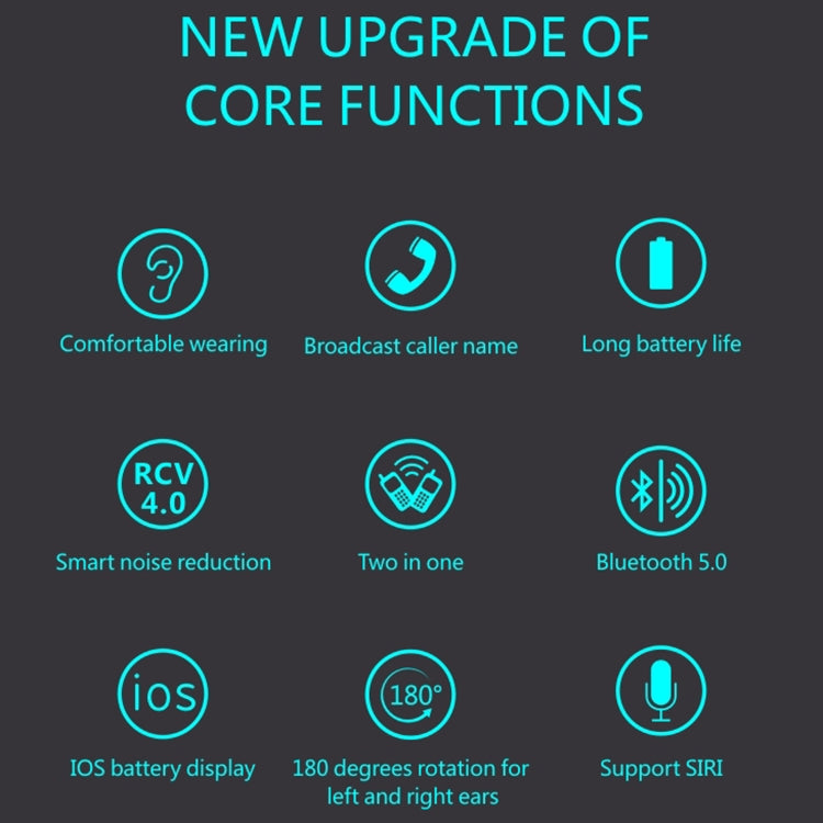 F910 Bluetooth 5.0 Hanging Ear Style Dual Mic Noise Cancelling Bluetooth Earphone(Black Blue) - Bluetooth Earphone by PMC TechLife | Online Shopping South Africa | PMC TechLife