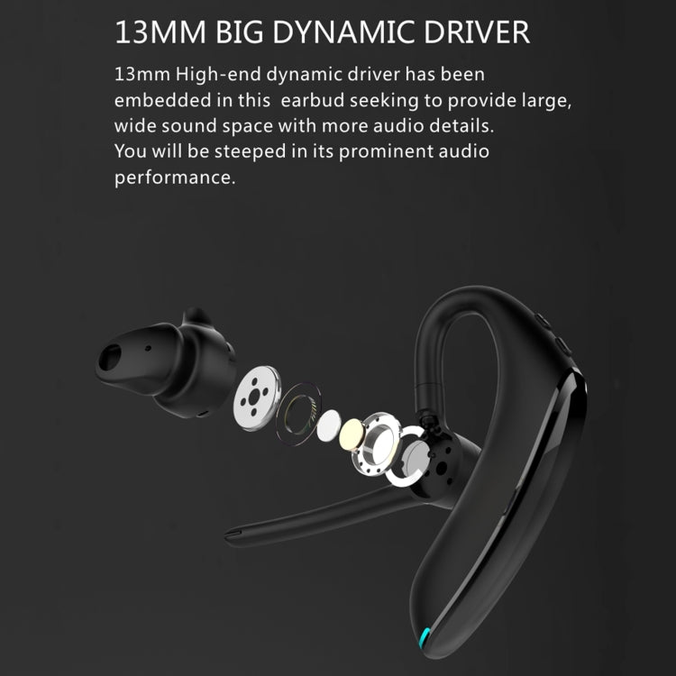 F910 Bluetooth 5.0 Hanging Ear Style Dual Mic Noise Cancelling Bluetooth Earphone(Black Blue) - Bluetooth Earphone by PMC TechLife | Online Shopping South Africa | PMC TechLife
