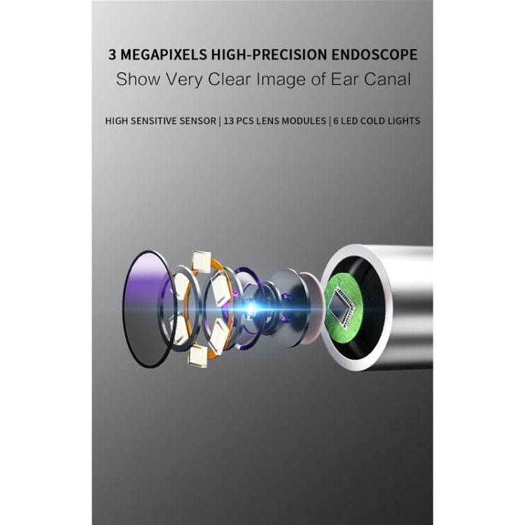 Bebird C3 Pro 2.4G 3.5mm Wireless Wifi High-definition Visual Ear Spoon 3 Million Pixels Out Ear Visual Ear Spoon(White) - free shipping - PMC TechLife - Order now!