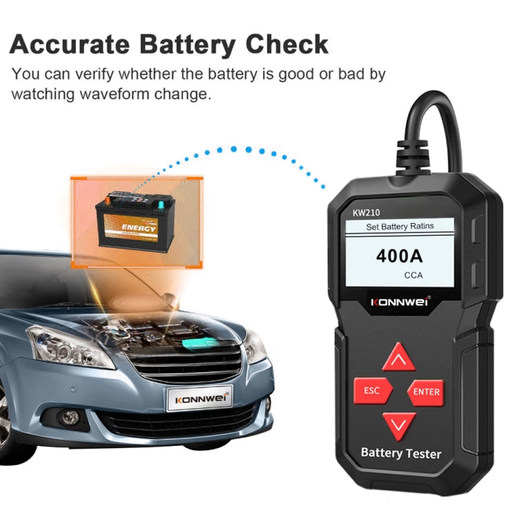 KONNWEI KW210 Car Battery Test Battery Capacity Resistance Battery Detector - Code Readers & Scan Tools by KONNWEI | Online Shopping South Africa | PMC TechLife | Buy Now Pay Later Mobicred