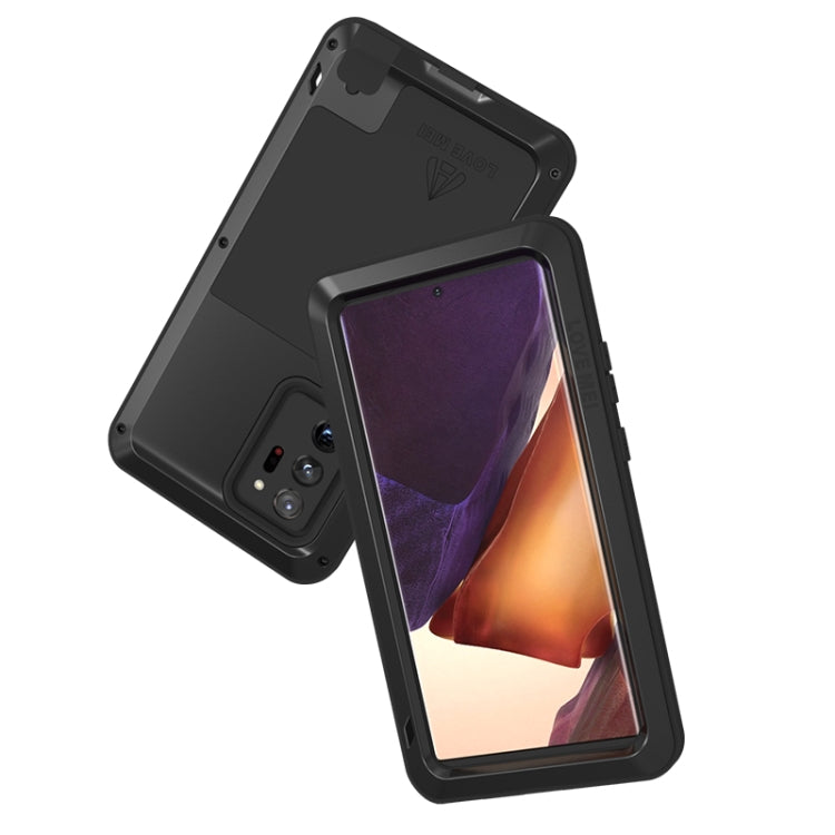 For Samsung Galaxy Note 20 Ultra LOVE MEI Metal Shockproof Waterproof Dustproof Protective Case without Glass(Black) - Galaxy Note20 Ultra Cases by LOVE MEI | Online Shopping South Africa | PMC TechLife | Buy Now Pay Later Mobicred