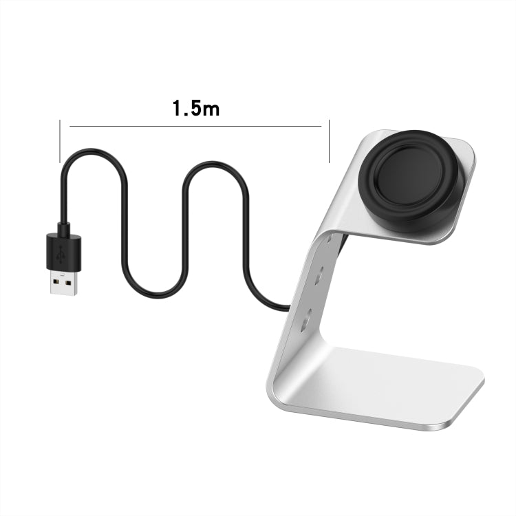 For Samsung R500 / Galaxy Watch 3 Universal Aluminum Alloy Magnetic Charger Holder with Chip Protection, Support Fast Charging(Silver) - Charger by PMC TechLife | Online Shopping South Africa | PMC TechLife | Buy Now Pay Later Mobicred
