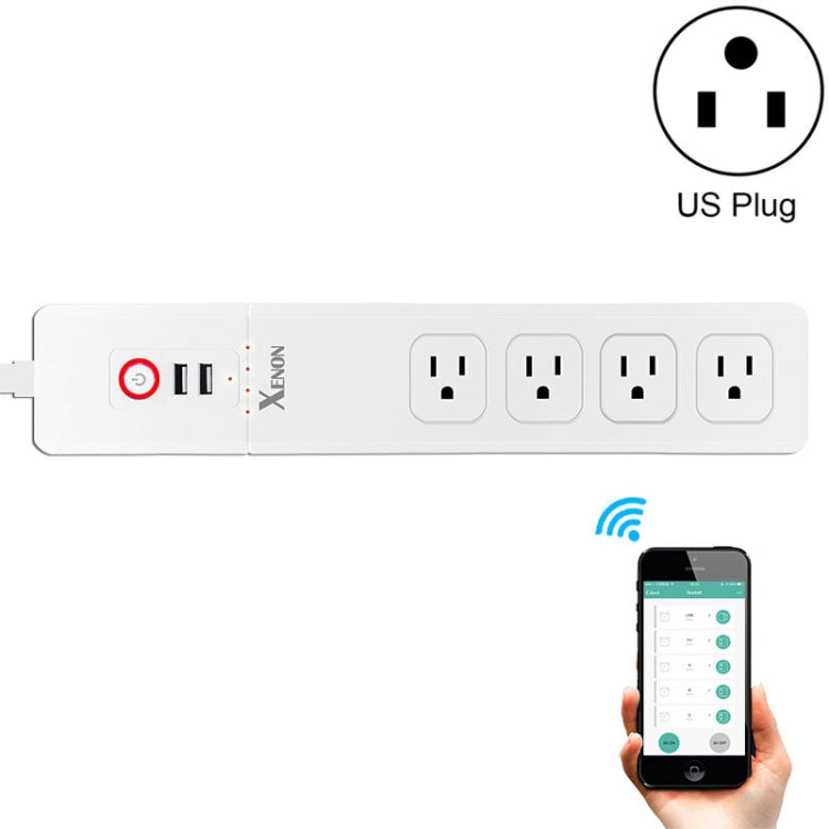 2 x USB Ports + 4 x US Plug Jack WiFi Remote Control Smart Power Socket Works with Alexa & Google Home, Cable Length: 1.5m, AC 110-240V, US Plug - Smart Socket by PMC TechLife | Online Shopping South Africa | PMC TechLife