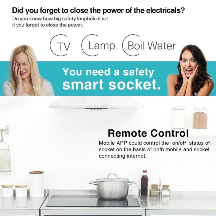 JH-G09U 15A 2.4GHz WiFi Control Hubless Smart Home Power Socket Works with Alexa  & Google Home, AC 100-240V, US Plug (White) - Smart Socket by PMC TechLife | Online Shopping South Africa | PMC TechLife